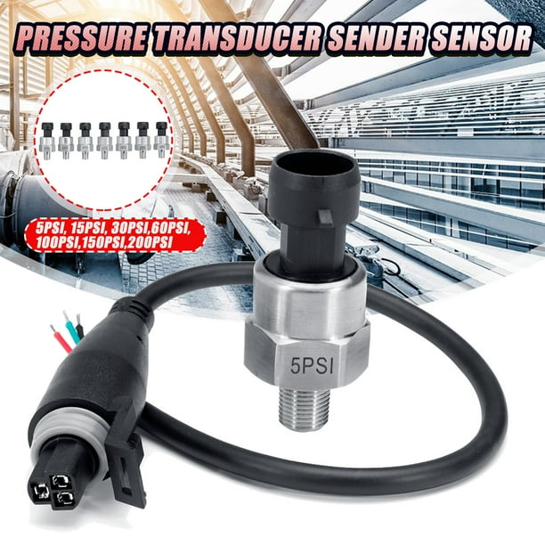 1 Pack DC 5V Stainless Steel Thread Pressure Transducer Sender Sensor with Cable for Oil Fuel Air Gas Water 100PSI 1/8NPT Thread Pressure Transducer 1 Pack DC 5V Stainless Steel Thread Pressure Transducer Sender Sensor with Cable for Oil Fuel Air Gas Water 100PSI 1/8NPT Thread Pressure Transducer